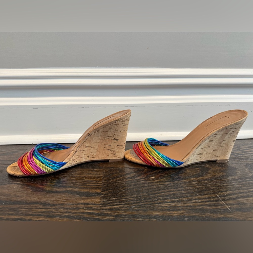 Aquazzura Rainbow Cork Wedge Sandals - Picture 3 of 5